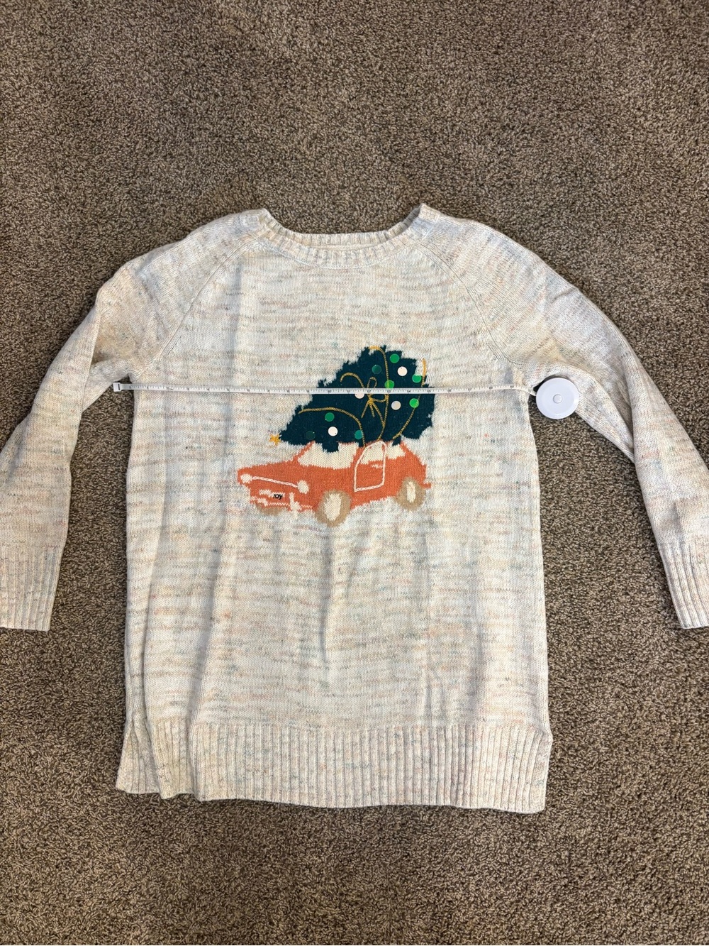 Lauren Conrad Holiday Tree-and-Car Knit Sweater L
